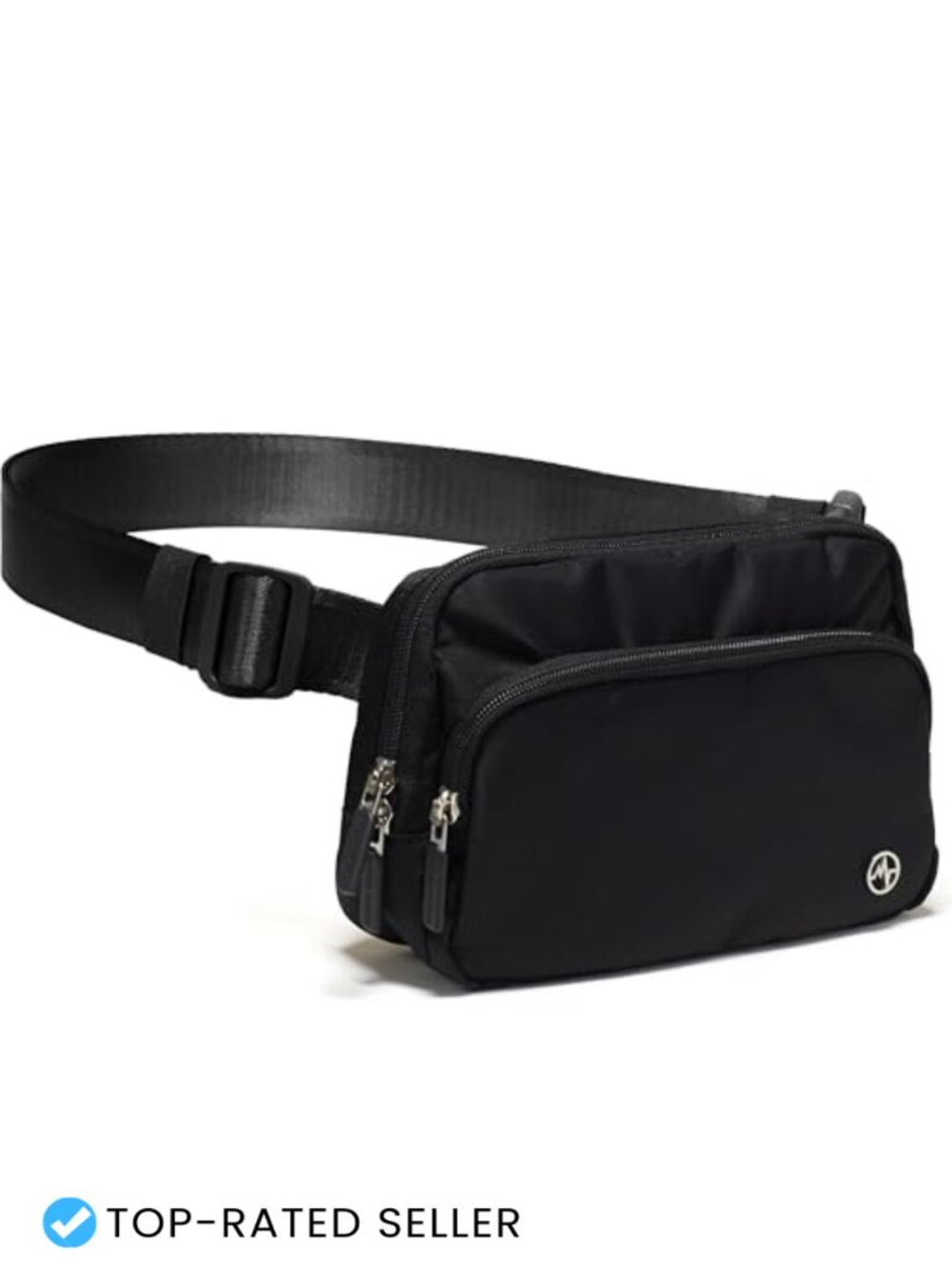 Nylon Crossbody Belt Bag 6-Pocket Adjustable Sling Fanny Pack Travel